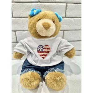 Build-A-Bear JULY4TH  - Patriotic Teddy Plush Stuffed‎ Animal  T-Shirt
